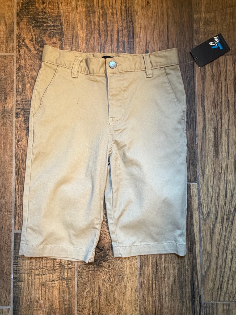 Kids Khaki Flat-Front Shorts - Tan